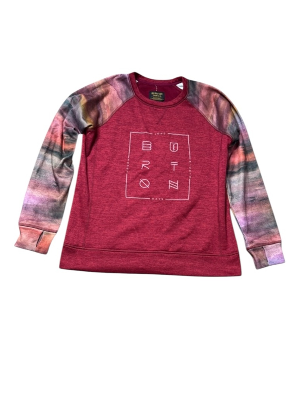 BURTON Quartz Crew Graphic Logo Sweatshirt in Anemone Heather size M